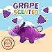 Scentco Dino Dudes Backpack Buddies Patented Gourmet Scented Plush Toy Dinosaur Clips Triceratops Grape Stocking Stuffer - Image 4