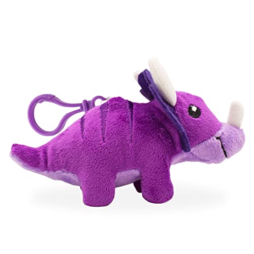 Scentco Dino Dudes Backpack Buddies Patented Gourmet Scented Plush Toy Dinosaur Clips Triceratops Grape Stocking Stuffer - Image 1