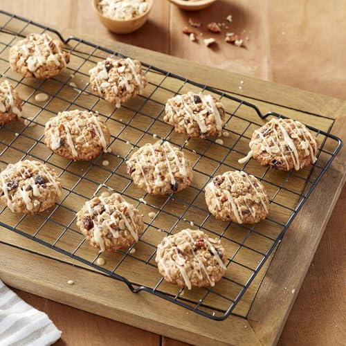 PureBake 2PCS Cooling Racks for Cooking and Baking - 40x25cm Heavy Duty Stainless Steel Wire Rack for Baking, Grilling, Roasting - Oven and Dishwasher Safe - Fits Jelly Roll Sheet Pan（Black) - Image 3