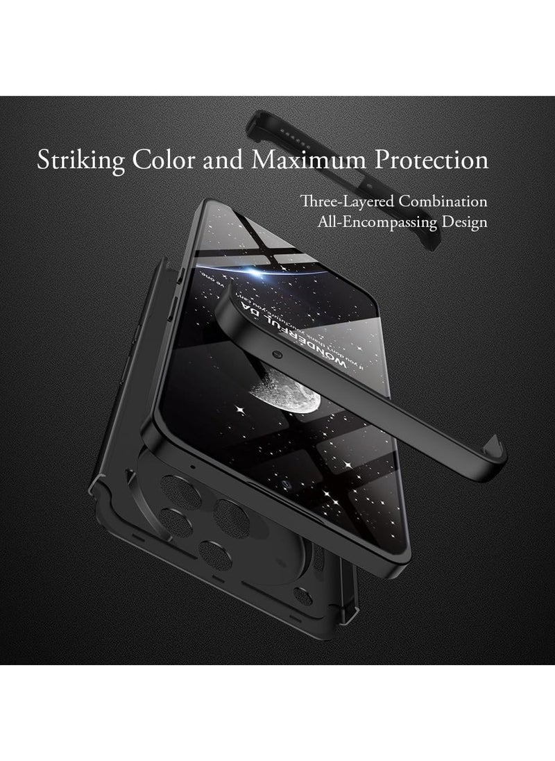 For Nothing Phone 3a Pro Case, 360 Degree Full Body Hard Plastic Material Protective Back Cover, Detachable Split Slim Fit Shockproof Casing, Anti-Scratch Bumper Mobile Phone Case