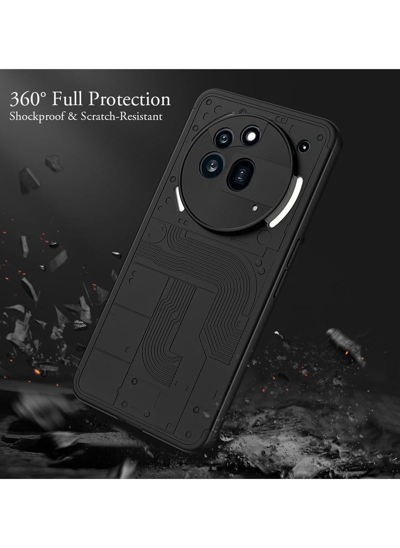 For Nothing Phone 3a Pro Case, 360 Degree Full Body Hard Plastic Material Protective Back Cover, Detachable Split Slim Fit Shockproof Casing, Anti-Scratch Bumper Mobile Phone Case