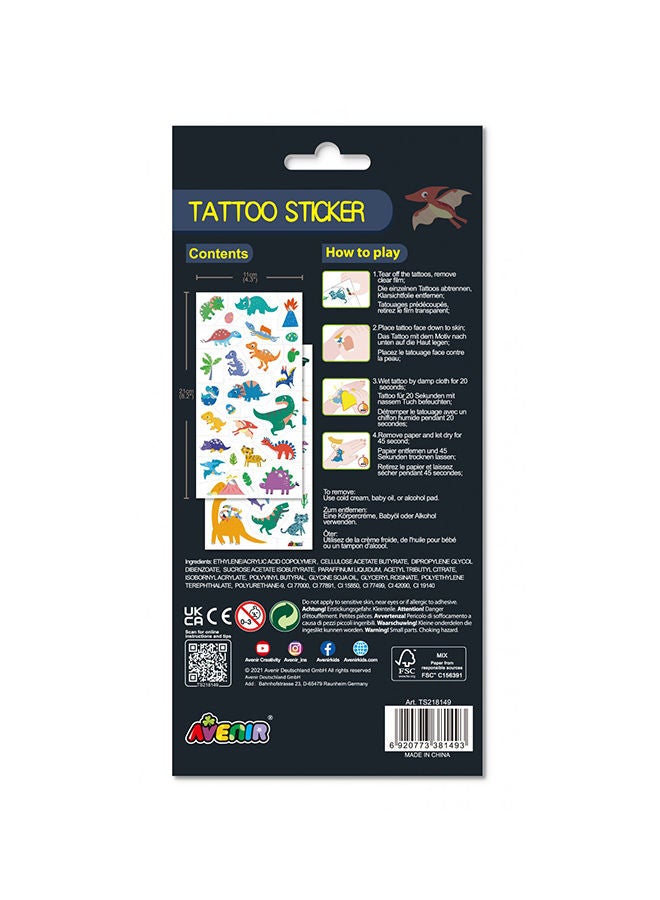Avenir Tattoo Sticker Dino 52pc Set of Temporary Tattoos High-quality Water-based Ink Safe and Easy to Apply and Remove Lasts 3-5 Days for Kids 3+ - Image 5
