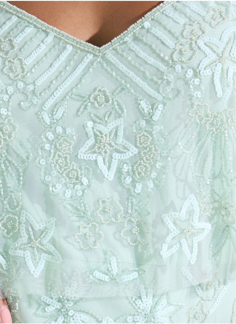Namshi x - Embellished Strappy Evening Dress - Image 1