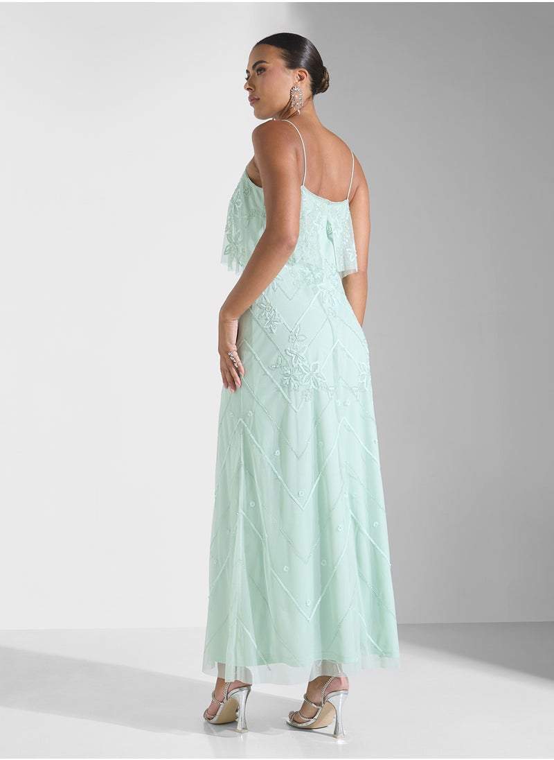 Namshi x - Embellished Strappy Evening Dress - Image 1