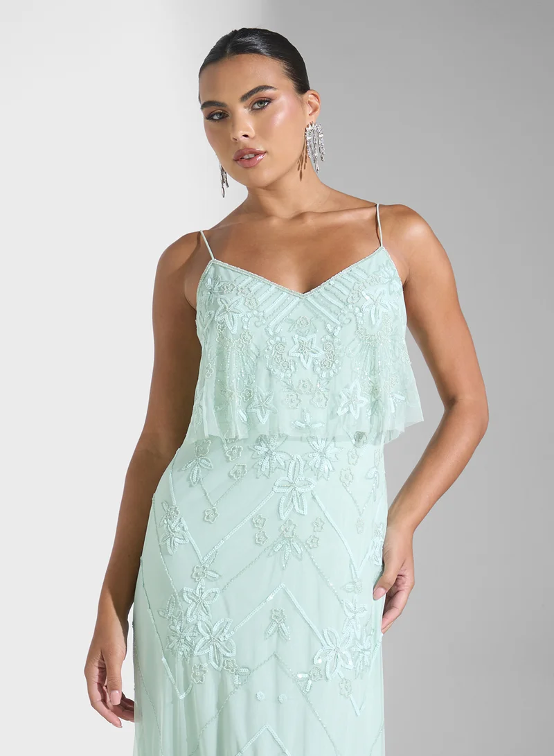 Namshi x Floral Embellished Dress