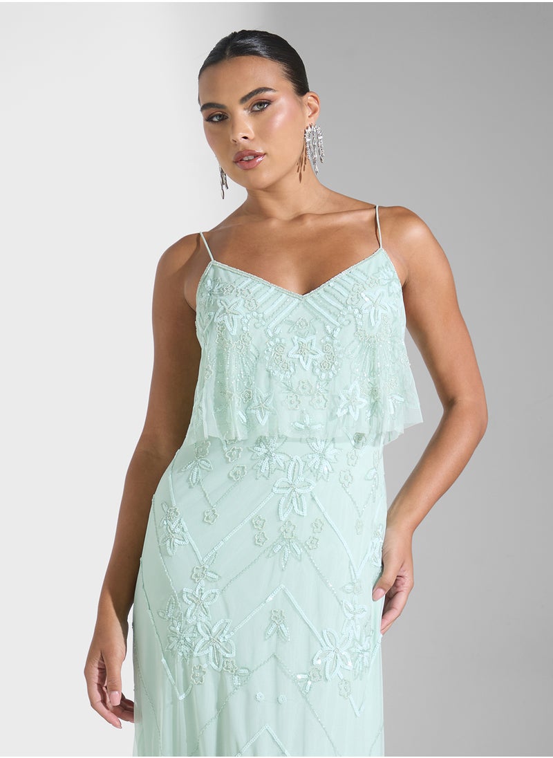 Namshi x - Embellished Strappy Evening Dress - Image 1