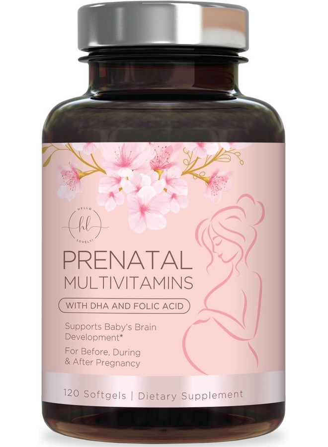 Hello Lovely! Women's Prenatal Multivitamin with Folic Acid + DHA, Essential Prenatal Vitamins with Folate, Omega 3, Vitamin D3, B6, B12 & Iron, Pregnancy Support Supplement for Mom and Baby - 120 Softgels - Image 1