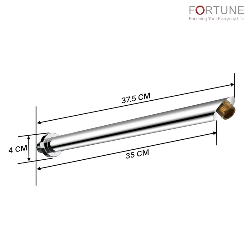 Fortune FORTUNE Premium Stainless Steel Round Cross Shower Arm for Overhead Showers Brass Thread Shower Arm Extension Chrome Finish Shower Holder 15 Inches - Image 3