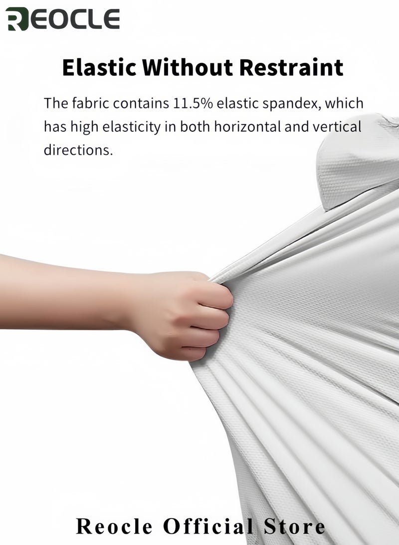 REOCLE Men's Lightweight Sun Protection Clothing Long-sleeved Ice Silk Hooded Shirts Anti-UV Fishing Outdoor Clothes for Men - Image 2