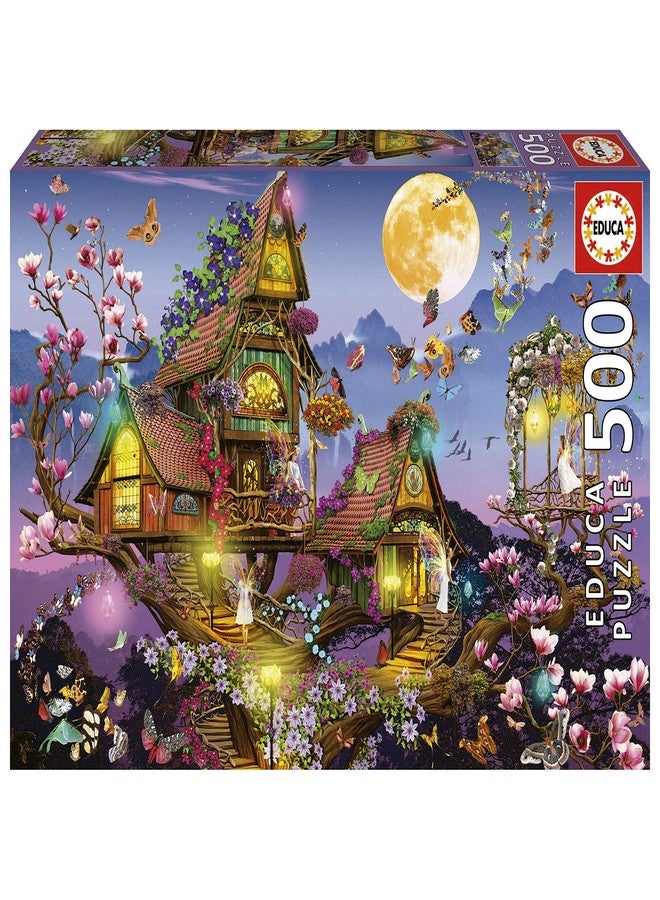 Educa - 500 piece puzzle for adults | Fairy House Includes Fix Puzzle glue. Approximate measurement once assembled: 48 x 34 cm. From 11 years old (19554) - Image 1