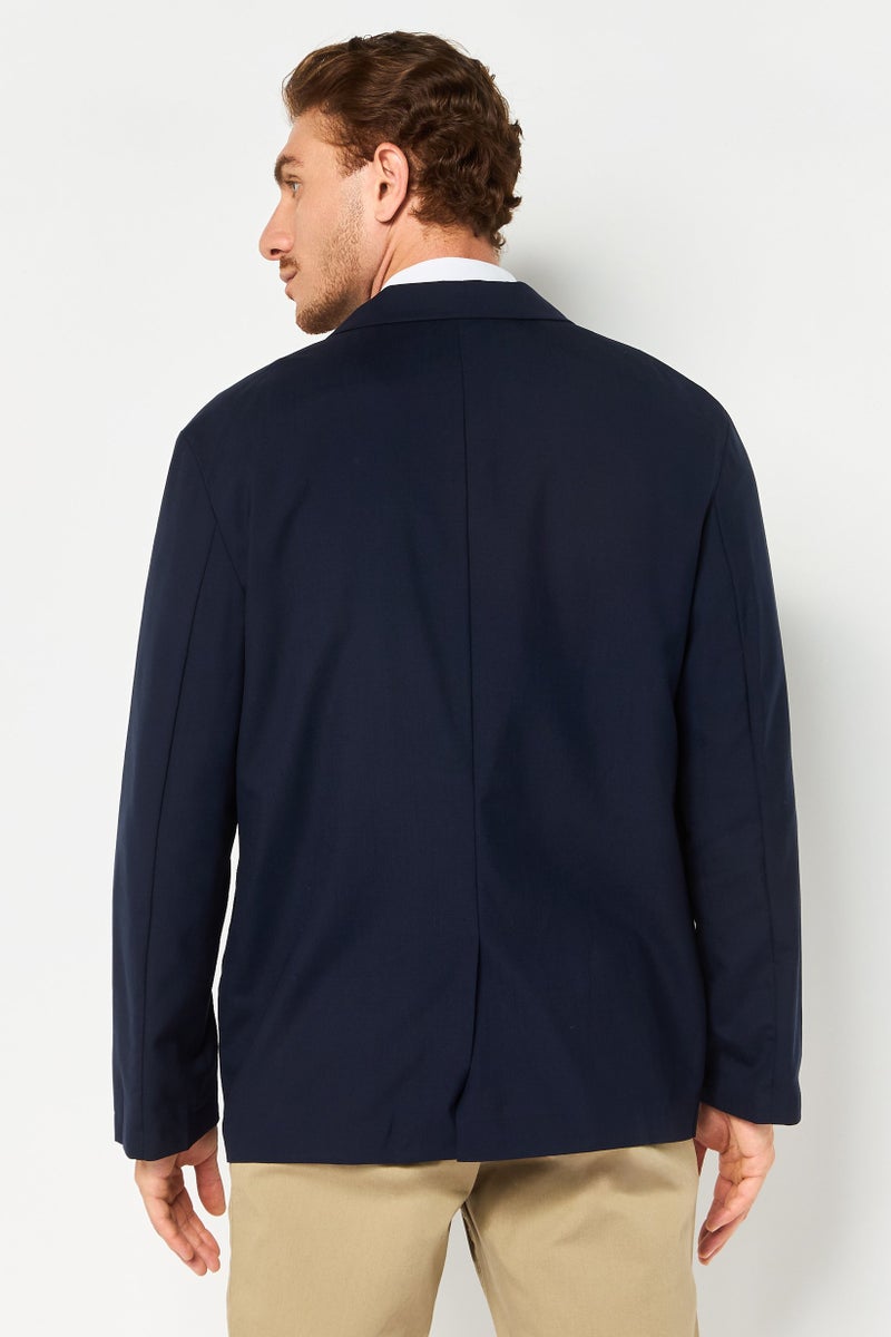 Selected Homme Men Regular Fit Plain Casual Blazer, Navy - Image 3