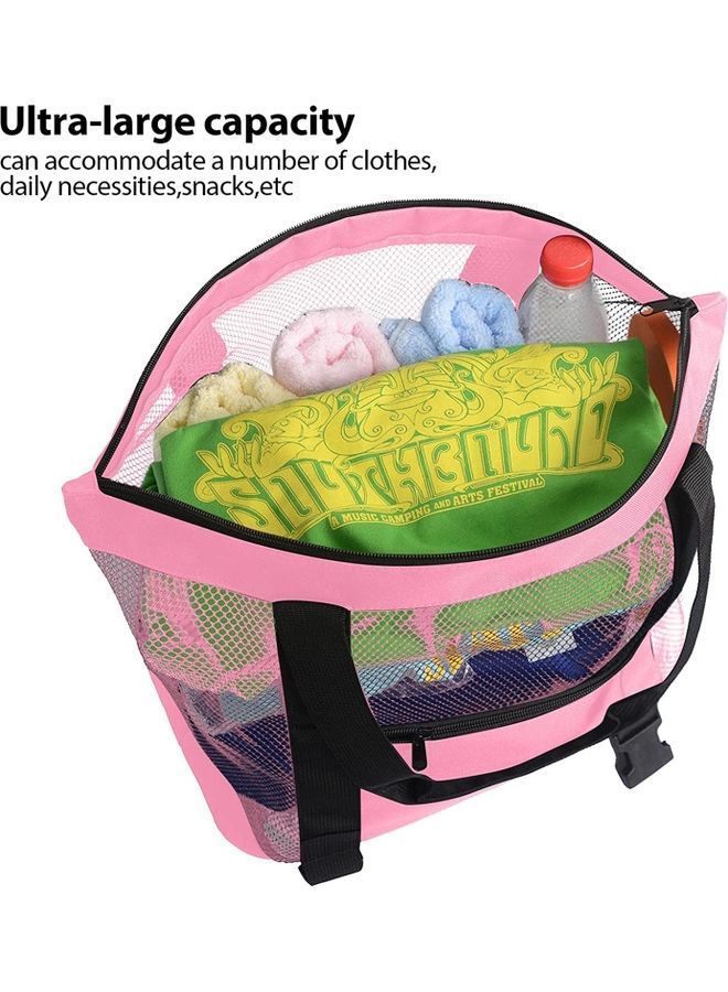 NIBEMINENT Mesh Beach Picnic Tote With Insulated Cooler Bag - Image 4