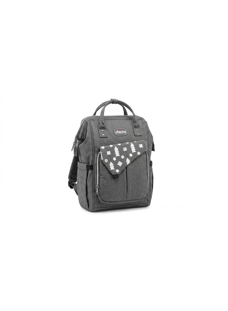 Chicco Multi-Function Baby Diaper Bag Backpack with Large Capacity & Multiple Pockets for Moms, Travel & Baby Care - Grey - Image 1