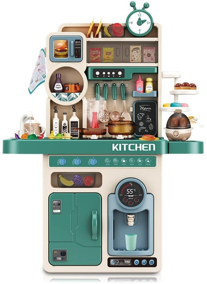 Garlo 93 PCS Kitchen Playset,Kids Kitchen Toys with Realistic Lights and Sounds,Pretend Steam and Water Tank Functions,Kitchen Color Changing Play Food Accessories for Boys and Girls  - Image 1