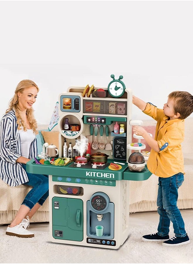 Garlo 93 PCS Kitchen Playset,Kids Kitchen Toys with Realistic Lights and Sounds,Pretend Steam and Water Tank Functions,Kitchen Color Changing Play Food Accessories for Boys and Girls  - Image 3