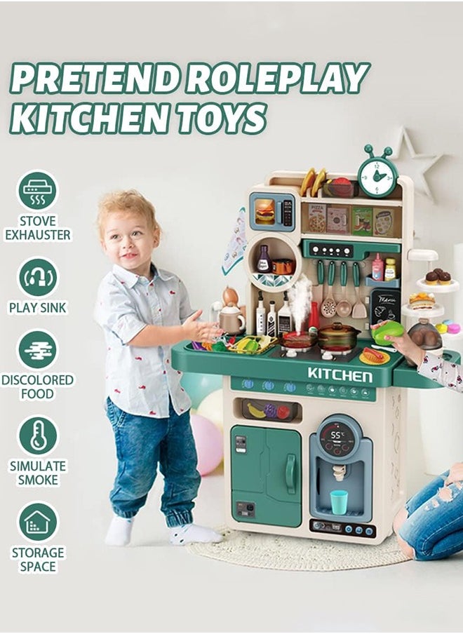 Garlo 93 PCS Kitchen Playset,Kids Kitchen Toys with Realistic Lights and Sounds,Pretend Steam and Water Tank Functions,Kitchen Color Changing Play Food Accessories for Boys and Girls  - Image 4
