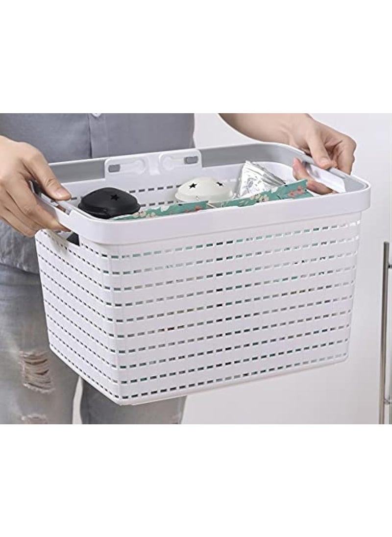 Homies HOMIES, 1 Piece, Plastic Storage Organizer Basket with Handles, Shower Caddy Tote Portable Storage Bins for Bathroom, Kitchen, Closet, Bedroom Size:36 * 26 * 23 cms.  - Image 1