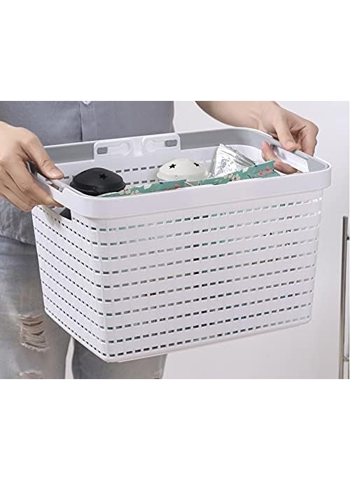 Homies HOMIES, 1 Piece, Plastic Storage Organizer Basket with Handles, Shower Caddy Tote Portable Storage Bins for Bathroom, Kitchen, Closet, Bedroom Size:36 * 26 * 23 cms.  - Image 2