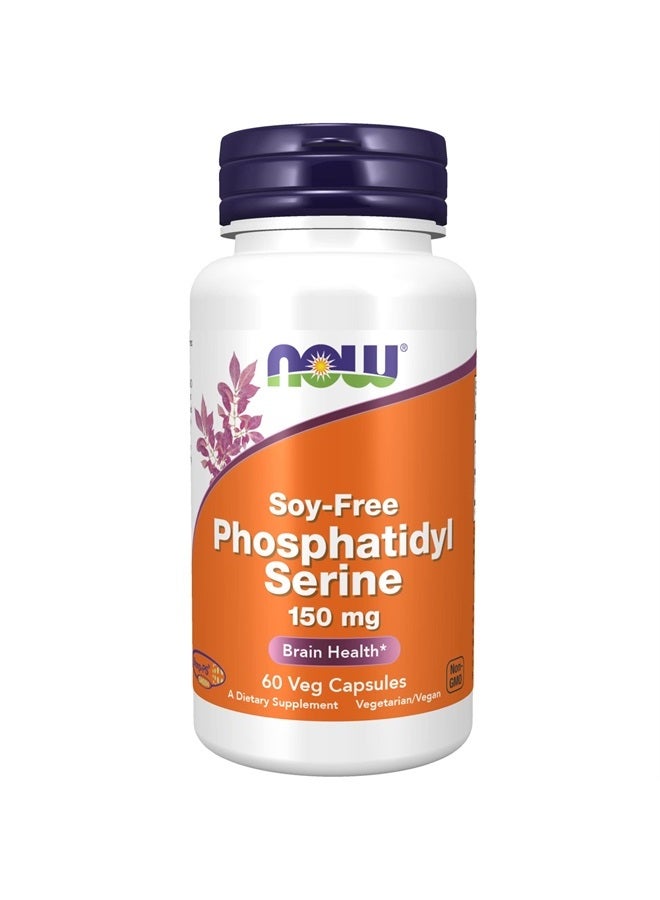 now Supplements, Soy-Free Phosphatidyl Serine (150mg), Brain Health*, 60 Veg Capsules - Image 1
