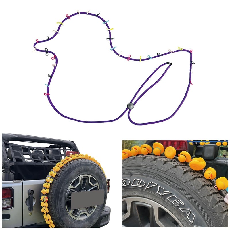 EJDRFN Duck Holder for JeepHangs 60 DucksDuck Holder for Jeep Wrangler YJ TJ JK JLGladiator JTRubber Ducks Display HoldersDuck Mount for Spare Tire DecorationPurple - Image 2