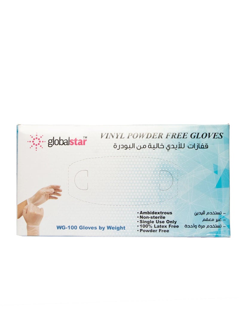 جلوبال ستار قفازات لون شفاف 100 حبه مقاس متوسط - Image 2