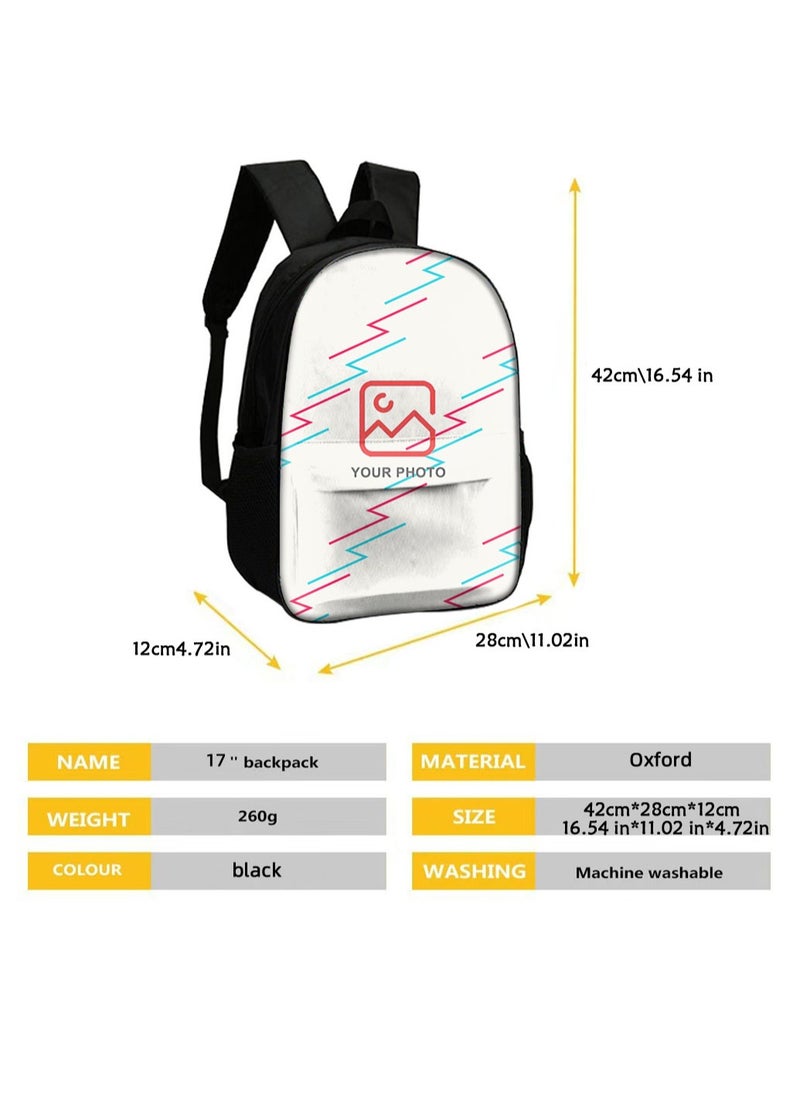 Generic - Printed backpack polyester schoolbag large-capacity cross-body bag student-ZZ-Garfield (universal standard three-piece set) - 7 - 1 - Image 1