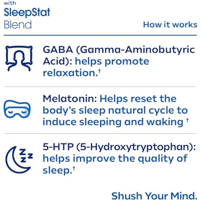 Dream Water Sleep Powder, Sugar-Free, Gluten-Free, Natural Flavors; Blend of 3 Ingredients, GABA, 5mg Melatonin, 5-HPT; Snoozeberry Flavor 10ct - Image 4