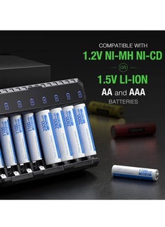Arabest Smart Battery Charger, 8 Cells Pro AA AAA Battery Charger with Type-C Fast Charging, Separate Slots  - Image 2