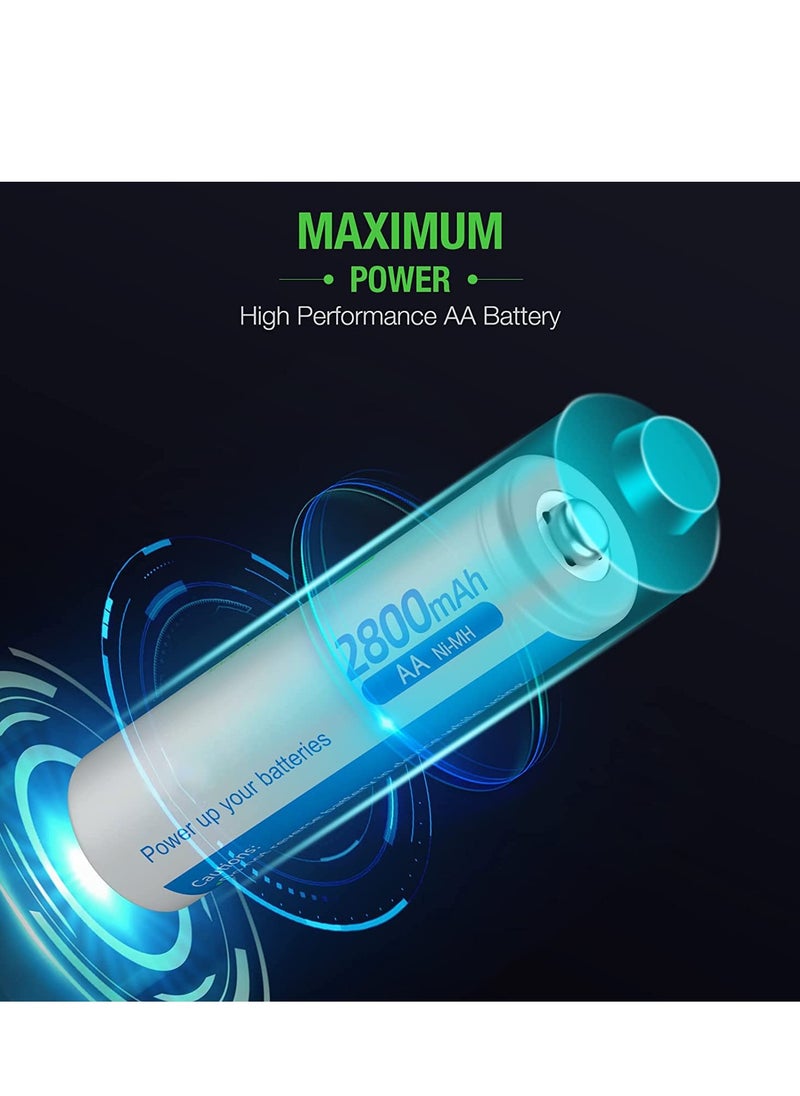 Arabest - Smart Battery Charger, 8 Cells Pro AA AAA Battery Charger with Type-C Fast Charging, Separate Slots - Image 1