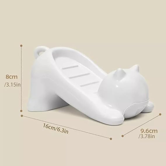 SHOPLUV Cat Shape Self Draining Soap Dish Holder, Easy Clean Soap Dish for Shower for Bathroom, Kitchen, Bathtub, Wash basins (Multicolor, Plastic) - Image 5