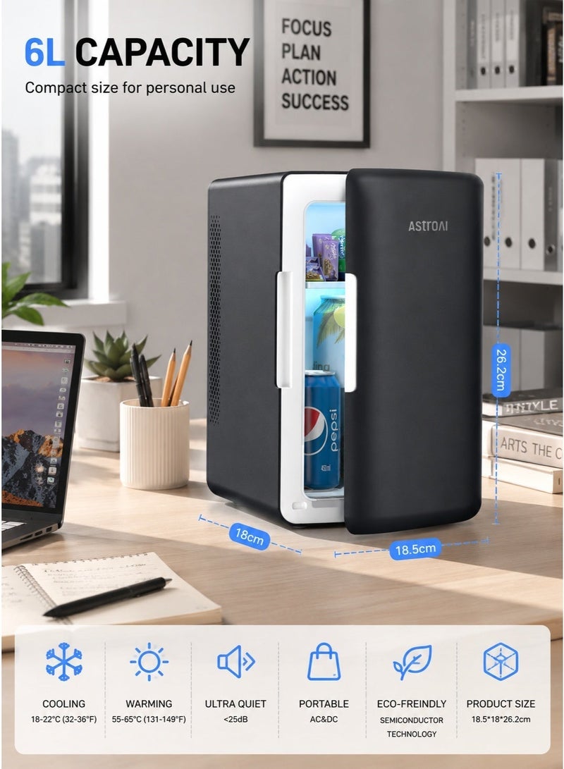 أسترواي AstroAI 6L ثلاجة صغيرة للسيارات والمنزل ، مبرد كهربائي محمول ودفئ ، ثلاجة سيارة 12V / 230V للمشروبات والوجبات الخفيفة - Image 4