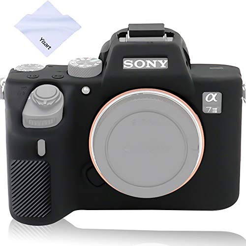 Yisau Case for Sony A7 iii, Professional Silicone Rubber Case Cover Coverable Protective for A7 iii A7r iii a73 a7R 3 Camera + Microfiber Cloth (Black) - Image 1