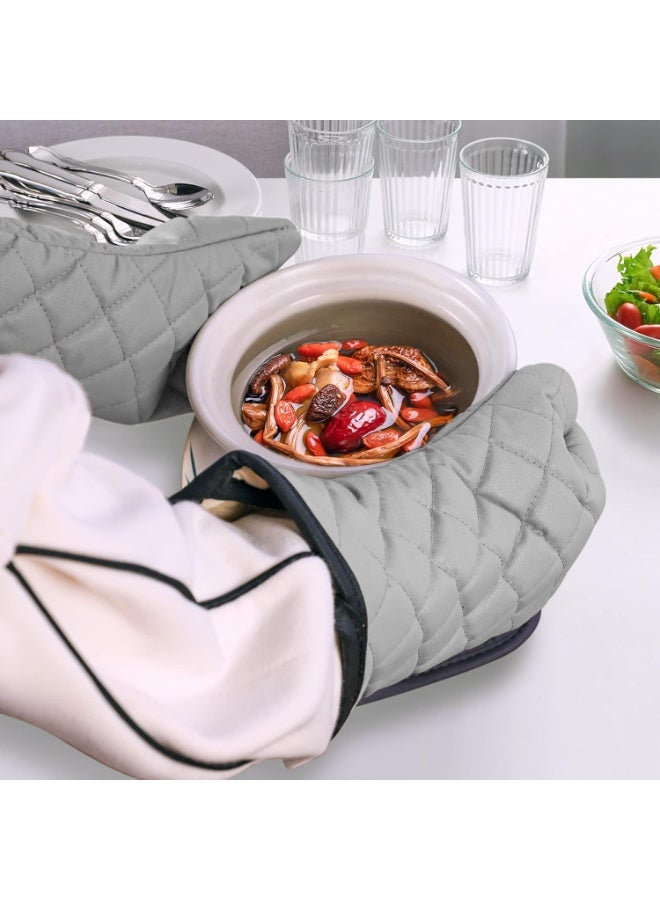 Heat Resistant Kitchen Gloves (2 Pack) - Multi-Purpose Oven and Cooking Gloves - Non-Slip Oven Gloves Custom Small Kitchen Design - Heat Resistant Gloves for Cooking Pots, Pans, and Hot Pots - Silicone Oven Heat Resistant Gloves for Cooking, Baking, Grill Handles, Pot Holder - Assorted Colors - Image 2