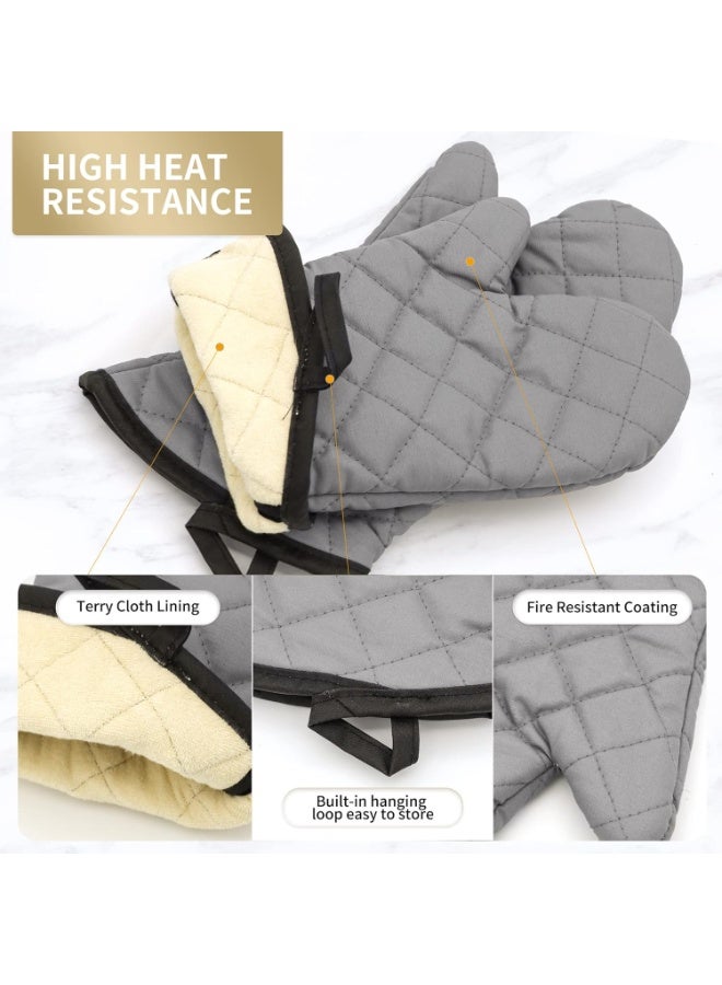 Heat Resistant Kitchen Gloves (2 Pack) - Multi-Purpose Oven and Cooking Gloves - Non-Slip Oven Gloves Custom Small Kitchen Design - Heat Resistant Gloves for Cooking Pots, Pans, and Hot Pots - Silicone Oven Heat Resistant Gloves for Cooking, Baking, Grill Handles, Pot Holder - Assorted Colors - Image 3
