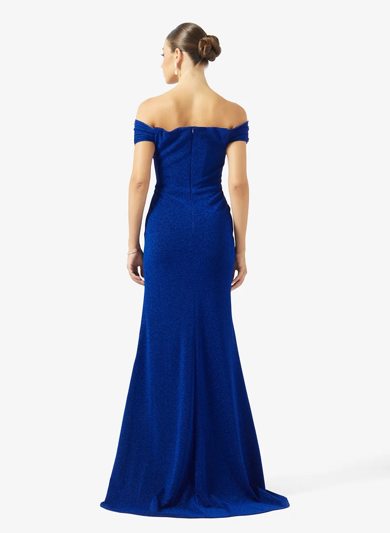 اكاديا فاشن COLD SHOULDER INFINITY BUST LAME DRESS