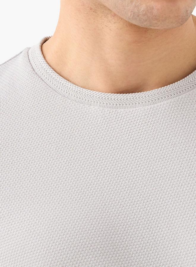 ايكونيك تيشيرت بياقة دائرية بقصة عادية بنقشة الفشار - Image 3