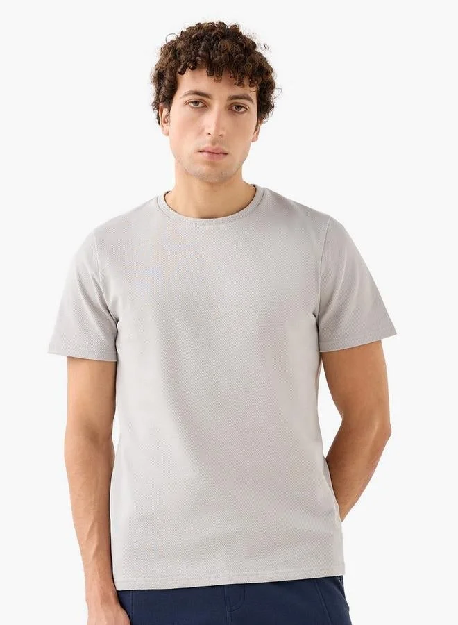 Iconic Popcorn Textured Regular Fit T-shirt