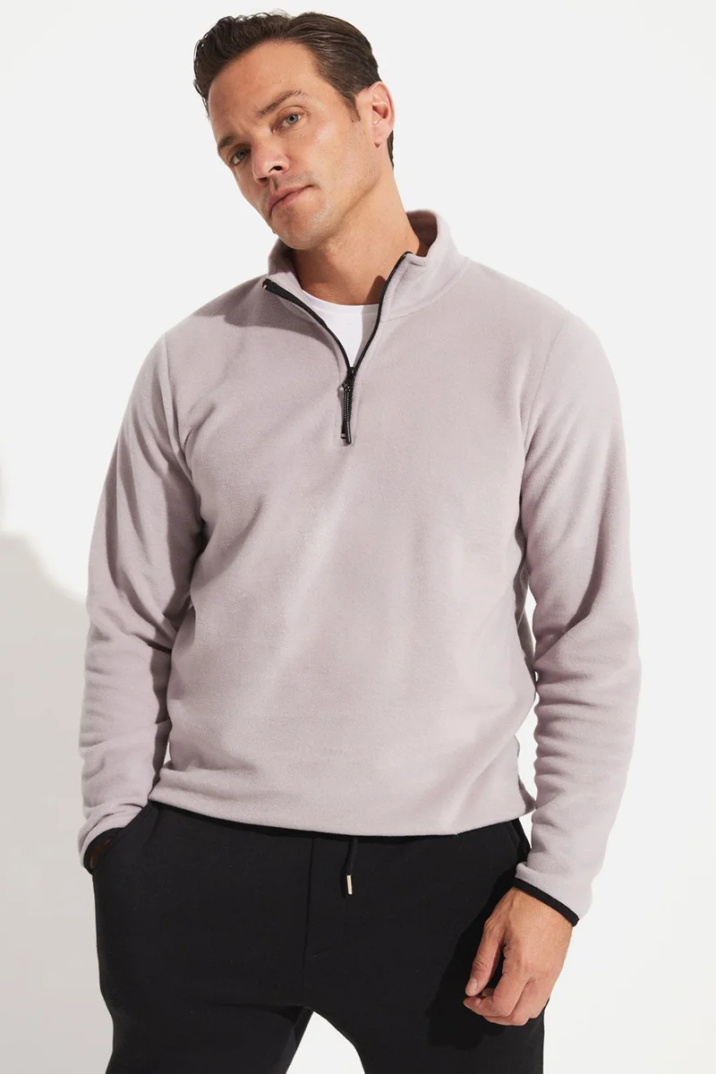 جويستار Men's Regular Fit Half Zipper Fleece Sweatshirt