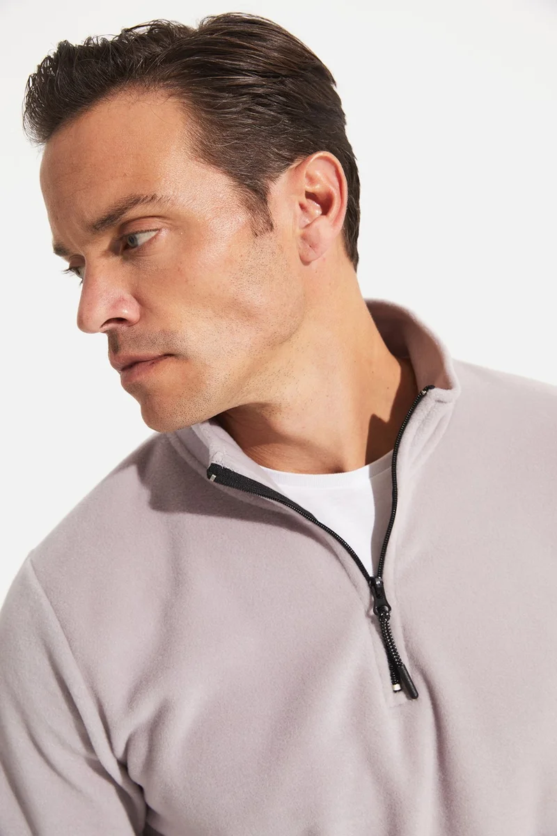 جويستار Men's Regular Fit Half Zipper Fleece Sweatshirt