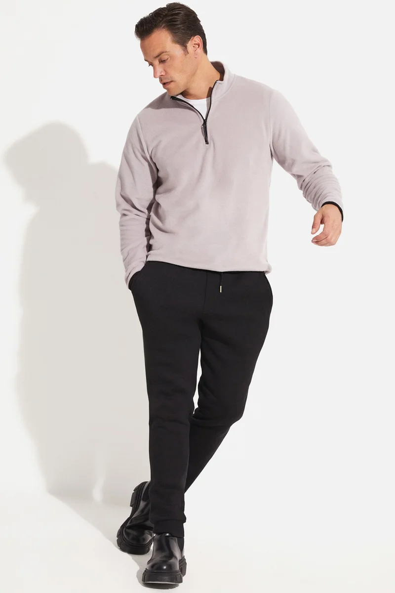 جويستار Men's Regular Fit Half Zipper Fleece Sweatshirt