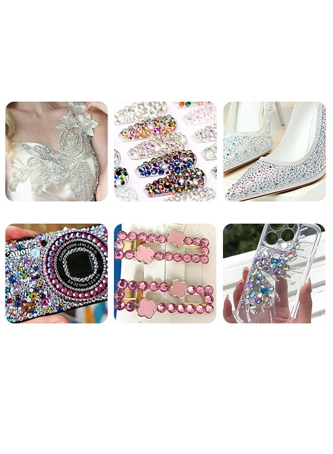 1440pcs Flat Back Crystal Rhinestones Round Gems for Nail Art and Craft Glue Fix, CrystalAB (SS10(2.8mm)) - Image 4