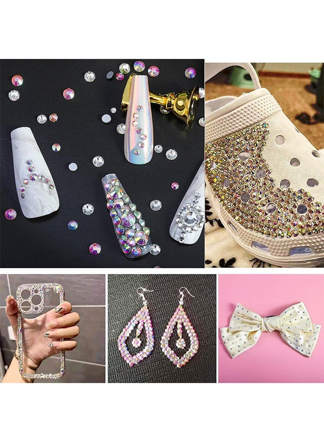 1440pcs Flat Back Crystal Rhinestones Round Gems for Nail Art and Craft Glue Fix, CrystalAB (SS10(2.8mm)) - Image 3