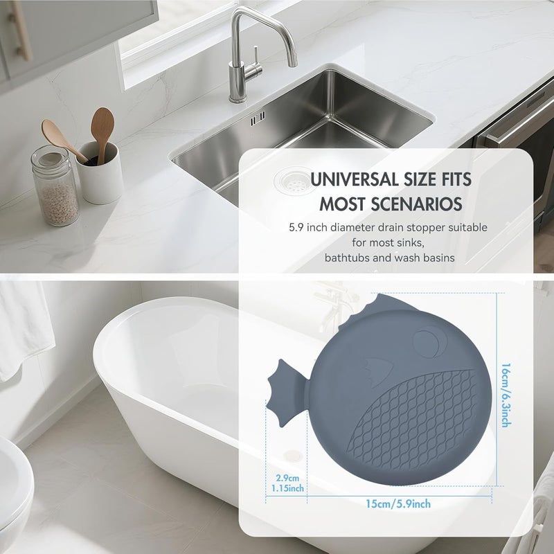 TRAPMATE Silicone Bathtub Drain Stopper/Good Grips Sink Stopper, Drain Cover for Shower, Bath, Kitchen Sink, 3 Pack (Patented Product) - Image 2
