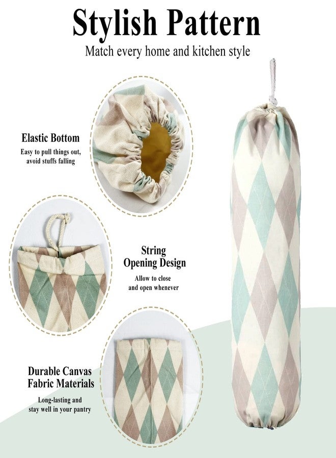 TOGETRUE Plastic Bag Holder, Wall Mount Plastic Bag Organizer Dispenser, Heavy Duty Grocery Bag Storage Holder, Hanging Shopping Bag Holder for Home Kitchen Camper (Diamond Pattern) - Image 2