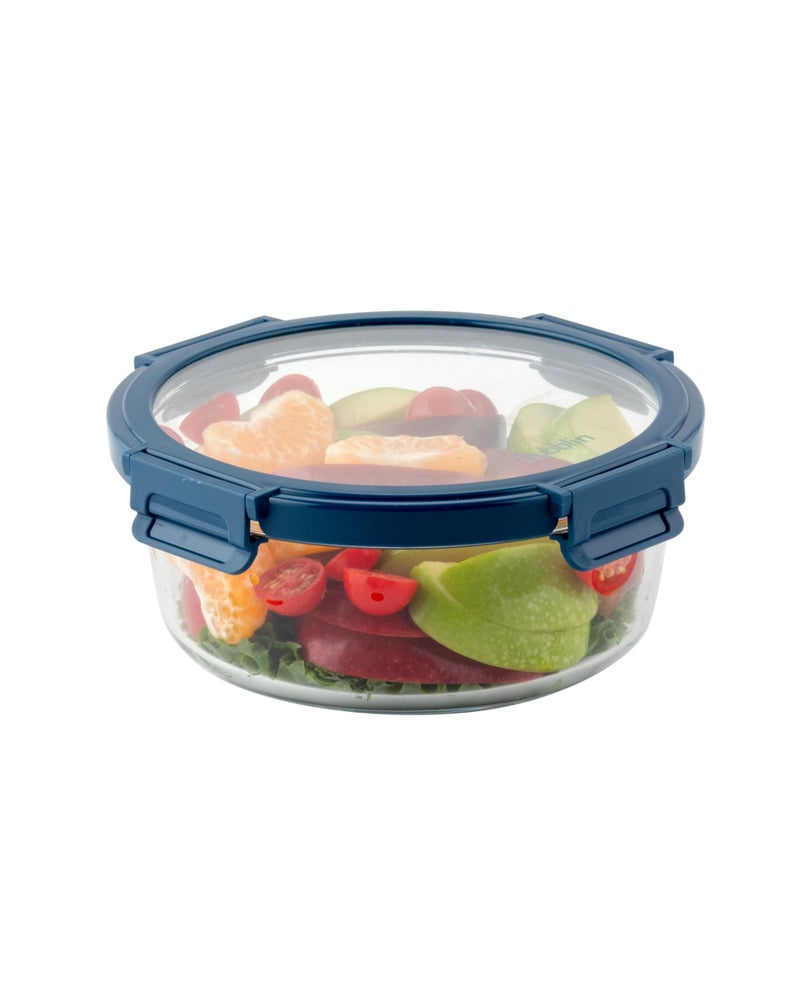 DUBBLIN Keep In Glass Borosilicate Glass Container 1300ml - Round, Clear | Oven, Freezer & Microwave Safe Storage Solution (1 Piece) - Image 1
