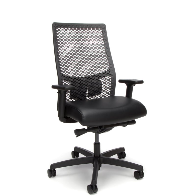 HON كرسي مكتب هون إغنيشن 20 رياكتيف المريح مع ميزة الإمالة المتزامنة وظهر مرن قابل للتنفس وعجلات دوارة كرسي مكتب مريح لساعات طويلة باللون الأسود