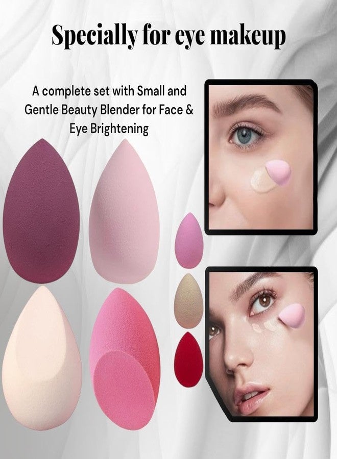 Fresh Up (Pack of 7) Fresh up™ Makeup Sponge & Powder Puff Set - Latex-Free Blenders for Foundation, Cream, Liquid & Powder - Mini Sponge & Triangle Puff for Blending, Contouring & Setting - Vegan, Reusable - Image 4