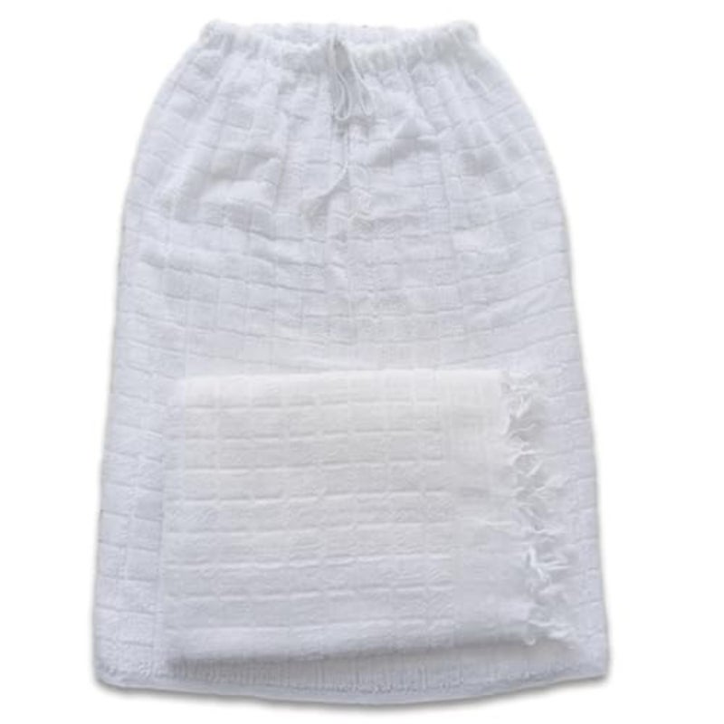 AHRAM Premium Ihram SET is specifically designed for young pilgrims AGE 8TO10 Years performing Hajj or Umrah Made breathable, non-shrink cotton-towel fabric, a fit that is both durable washable. - Image 1