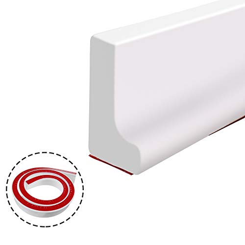Ejoycos Collapsible Bathroom Water Stopper Flood Barrier Rubber Dam Silicon Water Blocker Dry and Wet Separation Waterproof Strip Shower Threshold (39Inch) - Image 1