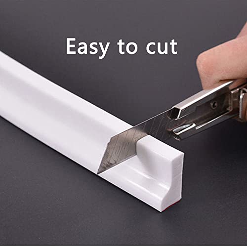 Ejoycos Collapsible Bathroom Water Stopper Flood Barrier Rubber Dam Silicon Water Blocker Dry and Wet Separation Waterproof Strip Shower Threshold (39Inch) - Image 4
